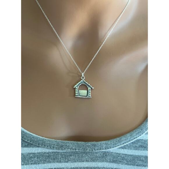 Sterling Silver Dog House Picture Frame Necklace - Picture 3 of 5